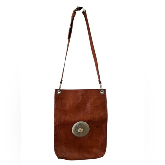 Vintage leather satchel cross body purse - Picture 1 of 5